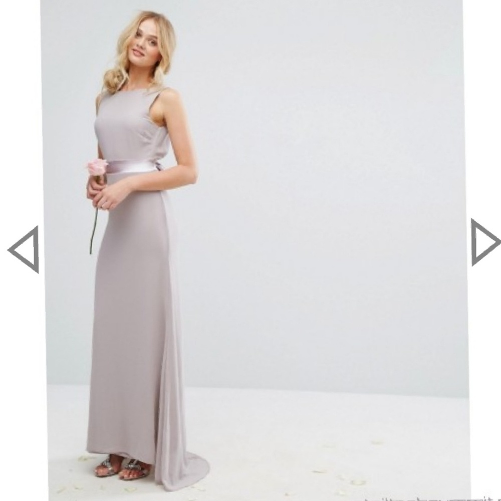 TFNC bridesmaid Sateen Bow Back Maxi Dress